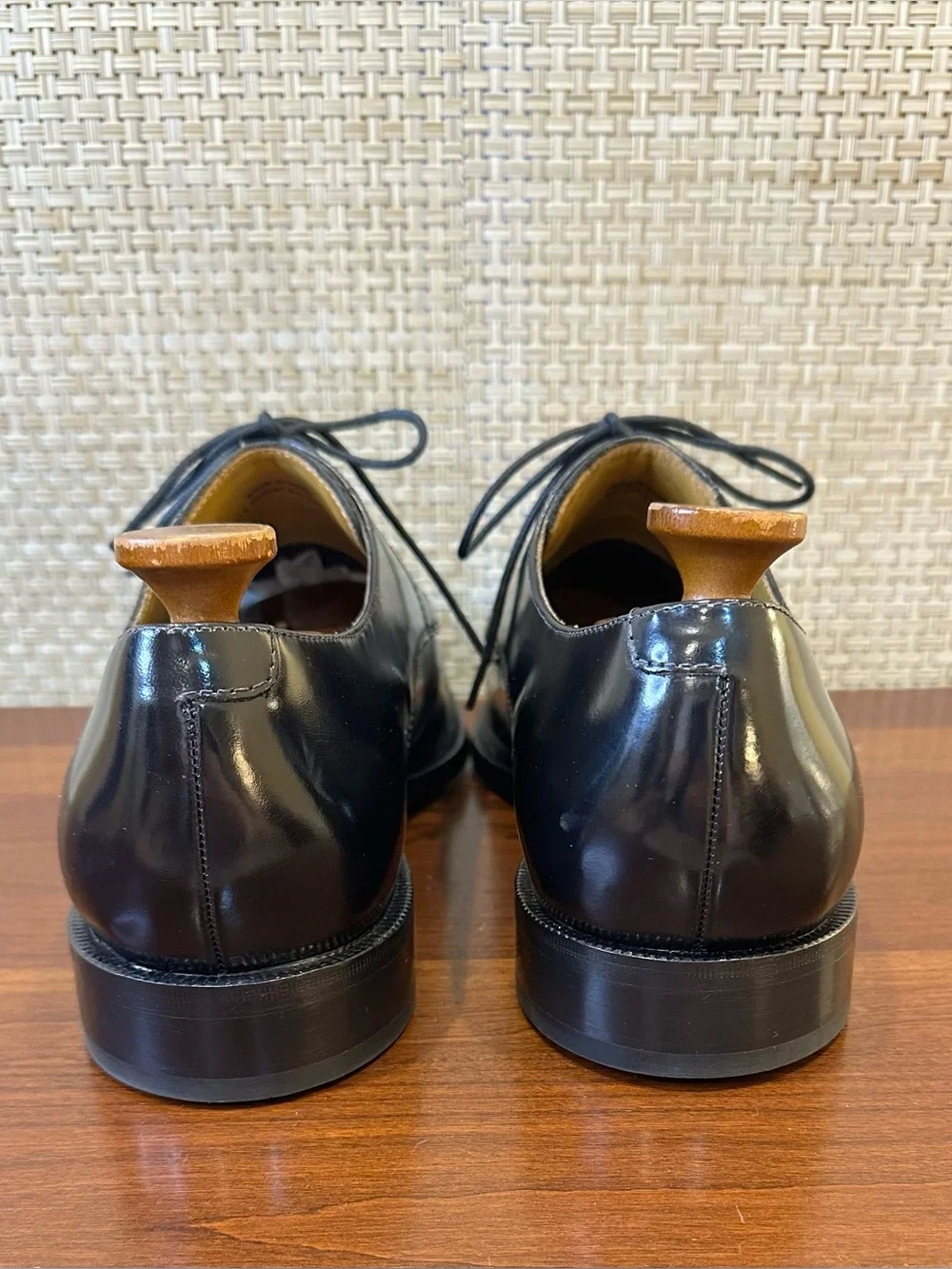 Cole Haan Nike Air Carter Black Leather Cap Toe Oxfords Mens 12 M